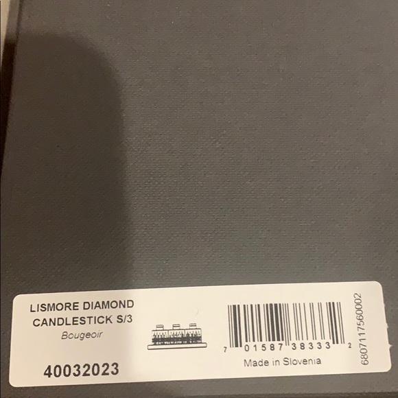 Lismore Diamond Candlestick Set/3 w/ Marble Base - Picture 3 of 8